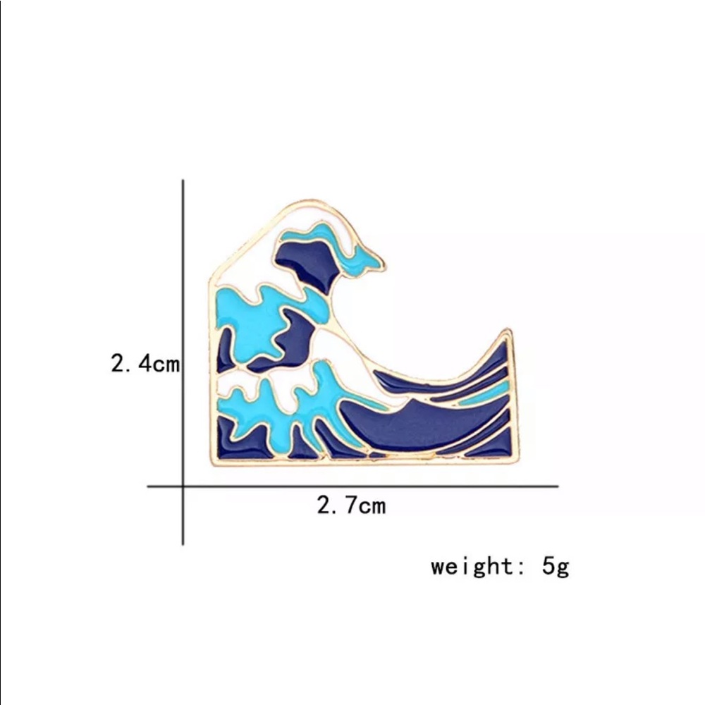 🌊 Ocean Wave Enamel Pin ❤️ NEW ❤️ Show Ocean Love - Picture 4 of 16